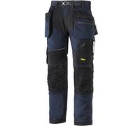 Snickers 69029504050 Size 50 "FlexiWork" Work Trousers with Holster Pockets - Navy Blue/Black