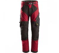 Snickers 6903 FlexiWork Work Trousers+ Chilli Red/Black Waist: 38" 38" 32"