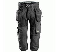 Snickers 6905 Black FlexiWork, Work Pirate Trousers+ Holster Pockets