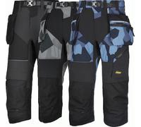 Snickers Workwear Work Pirate Trousers 69050404052 FlexiWork Holster Pockets Black Size 52