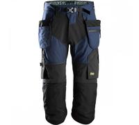 Snickers 6905 FlexiWork Work Pirate Trousers+ Holster Pockets Navy/Bla 36"