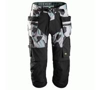 Snickers 6905 FlexiWork Work Pirate Trousers+ Holster Pockets Black Wa 30"