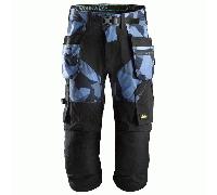 Snickers 6905 Navy Camouflage FlexiWork, Work Pirate Trousers+ Holster Pockets