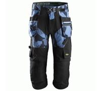 Snickers 6905 Navy Camouflage FlexiWork, Work Pirate Trousers+ Holster Pockets