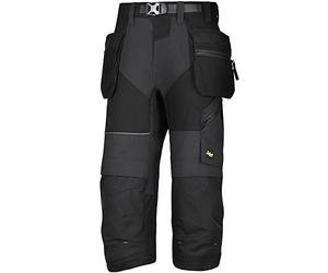 Snickers 69050404056 Size 56 "FlexiWork" Work Pirate Trousers - Black