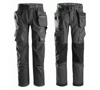 Snickers FlexiWork Floorlayer Trousers+ Holster Pockets - Steel Grey/Black - 104