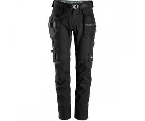 Snickers 6972 FlexiWork Work Trousers+ Detachable Holster Pockets Blac 38" 35"
