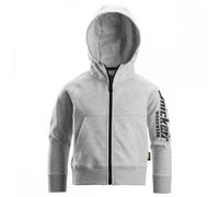 Snickers 7512 Junior Logo Full-Zip Hoodie Grey Melange 2-4 Years Colou 2-4 Years