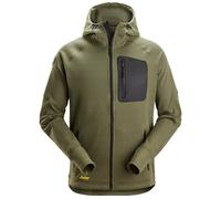 SNICKERS 8041 FLEXIWORK FLEECE FULL ZIP HOODIE KHAKI GREEN/BLACK