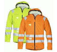 Snickers 8233 High-Vis PU Rain Jacket, Class 3 High Vis Yellow - Size: S