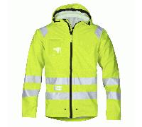 Snickers 8233 High-Vis PU Rain Jacket, Class 3 High Vis Yellow - Size: L