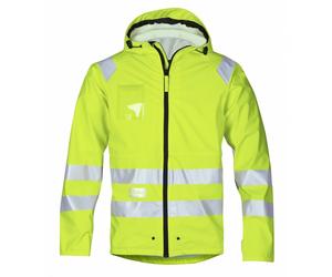 Snickers 8233 High-Vis PU Rain Jacket, Class 3 High Vis Yellow - Size: XS