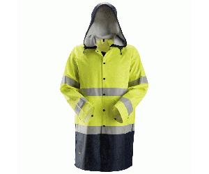 Snickers 8261 ProtecWork, Flame Retardant PU Hi-Vis Rain Jacket, Class 3