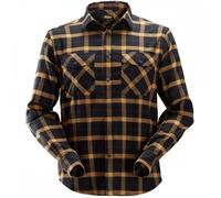 Snickers 8516 AllroundWork Flannel Check Long Sleeve Shirt Black/Brown L