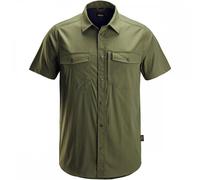 Snickers 8520 LiteWork Wicking Short Sleeve Shirt Khaki Green XS Colou XS