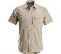 Snickers 8520 LiteWork Wicking Short Sleeve Shirt Khaki S Colour: Khak S