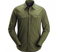 Snickers 8521 LiteWork Wicking Long Sleeve Shirt Khaki Green S Colour: S