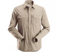 Snickers 8521 LiteWork Wicking Long Sleeve Shirt Khaki S Colour: Khaki S