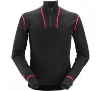 Snickers 9462 ProtecWork Half Zip Wool Shirt Black XS Colour: Black, C XS