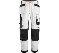 Snickers AllroundWork Stretch Loose Fit Arbeitshose mit Holstertaschen Weiß/Schw