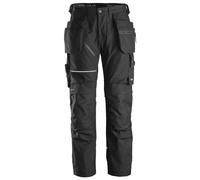 Snickers Black RuffWork, Canvas+ Work Trousers+ Holster Pockets, Size 112