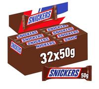 Snickers, Caramel & Peanuts Bulk Chocolate Box, Milk Chocolate Bars Case 32 x 50g