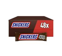 Snickers Chocolate Bars with Caramel, Peanuts and Milk Chocolate, Bulk Box, 48 x 40g, for Gifts, Snacks or Hampers