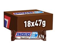 Snickers Chocolate Protein Bars, Peanut Butter, Caramel & Milk Chocolate Bulk Box, 18 x 47g, Ideal for Gift, Snacks or Hamper