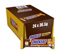 Snickers Creamy Peanut Butter Bulk Chocolate Box, Milk Chocolate Bars Duo Case 24 x 36.5g