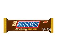 Snickers Creamy Peanut Butter Milk Chocolate Snack Bar Trio 54.75g (Pack of 32)