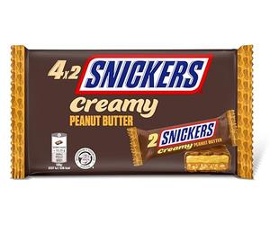 Snickers Creamy Peanut Butter & Milk Chocolate Snack Bars Multipack 146g (4 Pack)