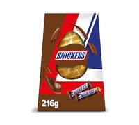 Snickers Extra Large Easter Egg - Hollow Milk Chocolate Egg with 2x 48g Snickers Caramel, Peanut & Nougat Bars, Total Weight 216g - Perfect Easter Milk Chocolate Gift, Easter Gift