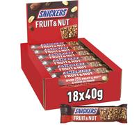 Snickers Fruit & Nut Milk Chocolate Bars, 18 x 40g, Bulk Chocolate Box, Ideal for Gift, Snacks or Hamper