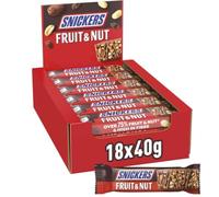 Snickers Fruit & Nut Milk Chocolate Bars, 18 x 40g, Bulk Chocolate Box, Ideal for Gift, Snacks or Hamper