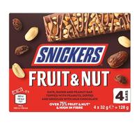 Snickers Fruit & Nut Milk Chocolate Snack Bars Multipack 4 x 32g