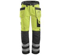 Snickers Hi-Vis Arbeitshose m. Holstertaschen, Kl. 2, EN 14404, 20471 HV-Gelb-An