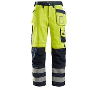 Snickers Hi-Vis Arbeitshose m. Holstertaschen, Kl. 2, EN 14404, 20471 HV-Gelb-Na