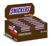 Snickers Chocolate Bars Bulk Box 48 x 40g, Bars of Milk Chocolate with Caramel & Peanut Nougat Centre, Milk Chcocolate Treats for, Movie Night, Snacks, Pantry Filler, Sweet and Salty Chocolate Gift.