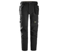 Snickers Slim Fit AllroundWork Stretch Trousers Holster Pockets 6218 Khaki Black