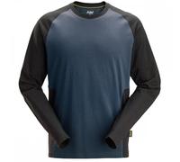 Snickers SN2450 Two-Col Long Slv T-Shirt Navy/Black 3XL Chest Size: 3X 3XL
