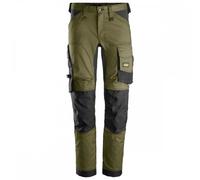 Snickers Stretch Trousers Khaki Green/Black 36" Colour: Khaki Gre 36" 30"