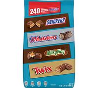 SNICKERS, TWIX, 3 MUSKETEERS & MILKY WAY Minis Size Chocolate Candy Variety Mix, 67.2-Ounce 240 Pieces (Packaging May Vary)