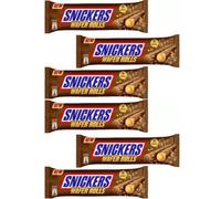 Snickers Wafer Rolls 6 x 22.5g (2 Sticks per Pack) - Crispy Chocolate-Coated Wafers with Caramel & Nougat - Irresistible Imported Treat - Perfect for Sharing, Snacking & Indulgence Anytime