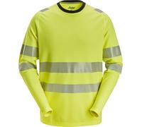 Snickers Warnschutz-Shirt High-Vis langarm T-Shirt, Klasse 3 High-Vis Gelb