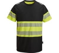 Snickers Warnschutz-Shirt High-Vis T-Shirt, Klasse 1 Schwarz/High-Vis Gelb