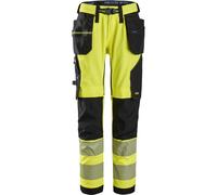 Snickers Warnschutzhose High-Vis, Stretch Arbeitshose mit Holstertaschen, Kl. 2