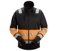 Snickers Warnschutzjacke High-Vis, Reißverschluss Arbeitsjacke, Kl. 1 Schwarz/Hi
