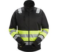 Snickers Warnschutzjacke High-Vis, Reißverschluss Arbeitsjacke, Kl. 1 Schwarz/Hi