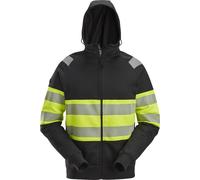 Snickers Warnschutzjacke High-Vis, Reißverschlussjacke mit Kapuze, Kl. 1 Schwarz
