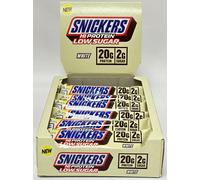 Snickers White HiProtein Low Sugar Protein Bars 12 x 57g 20g Protein